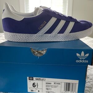 Adidas Gazelle J Purple and White Sneakers
